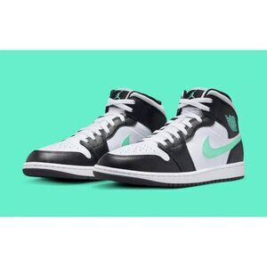 Nike Air Jordan 1 Mid Shoes Sneakers DQ8426-103 White Green Black Men's Size 9.5